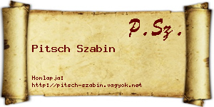 Pitsch Szabin névjegykártya